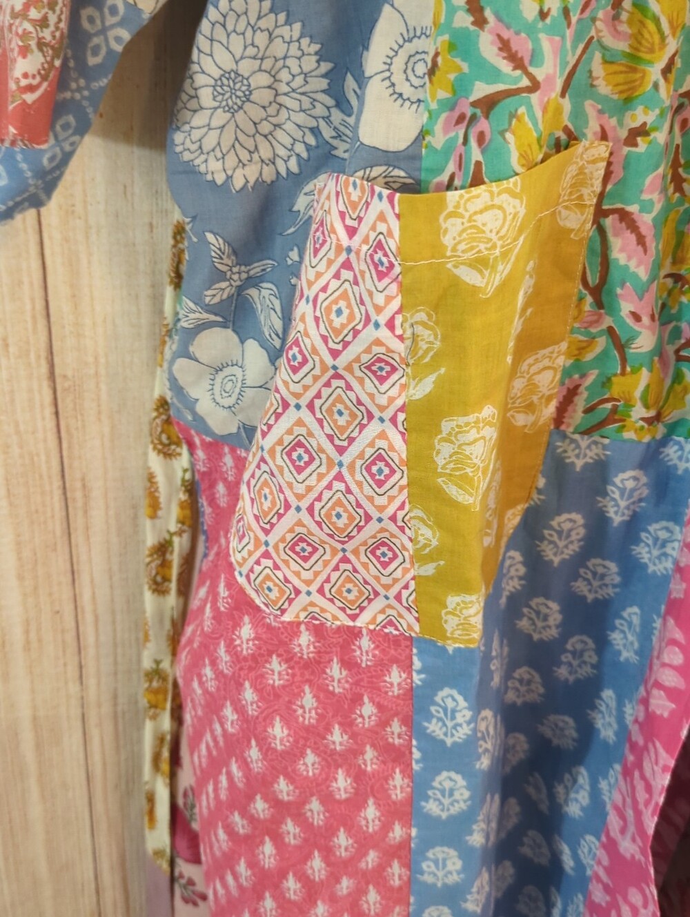 Patchwork Multicolored Granny Kimo/ Jacket/ Robe Boho - Picture 9 of 12